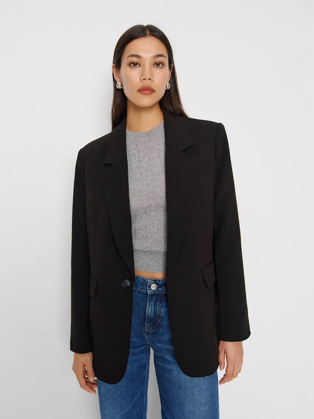 Reformation Parker Oversized Blazer Black M